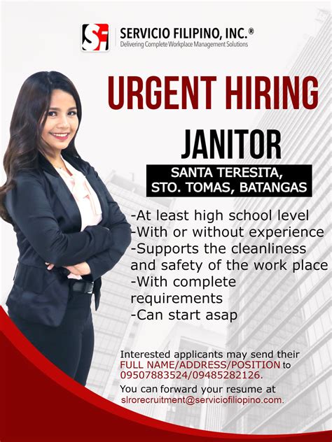 urgent job hiring in sto tomas, batangas|urgent hiring jobs in Santo Tomas .